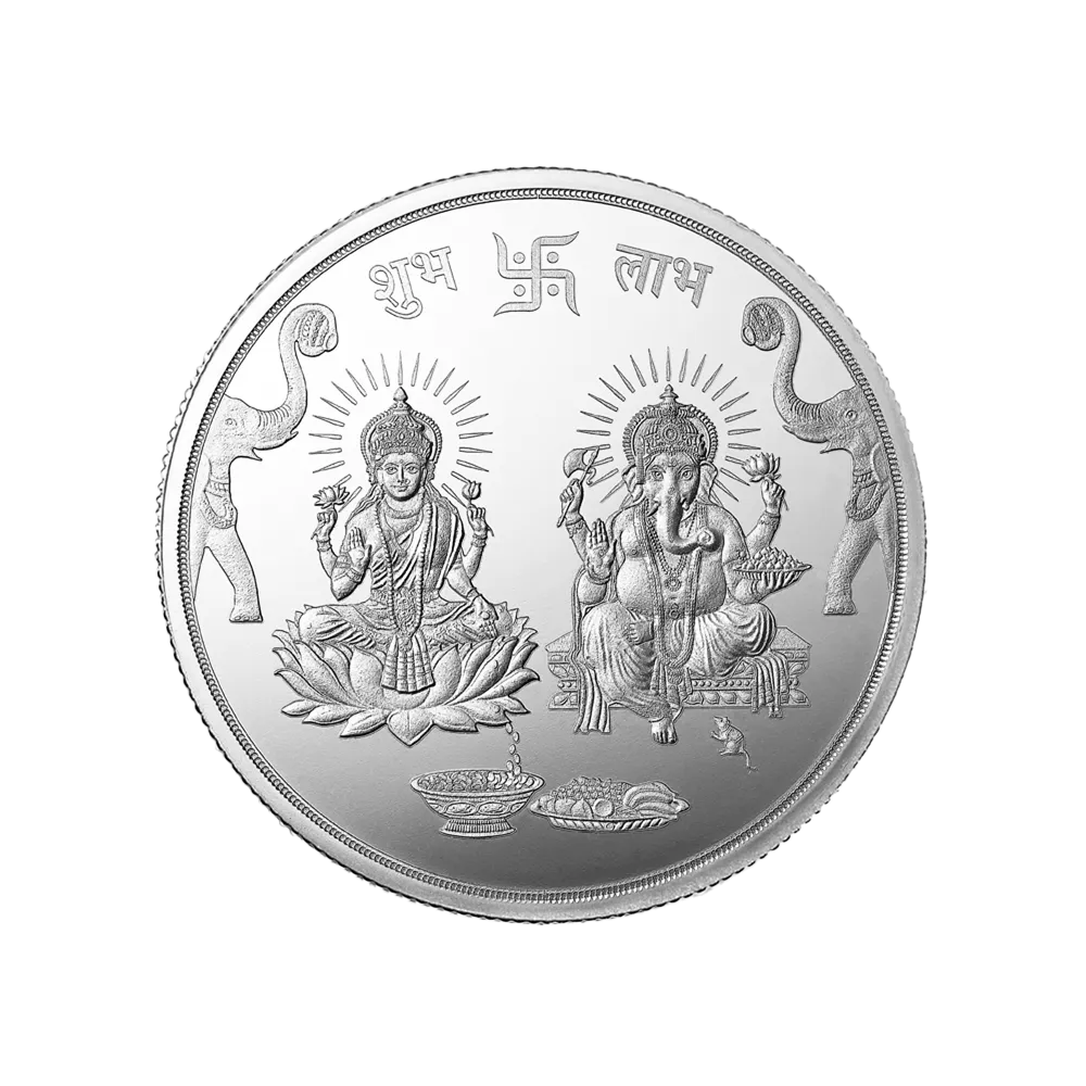(999.9+) Purest Ganesh Laxmi Silver Coin